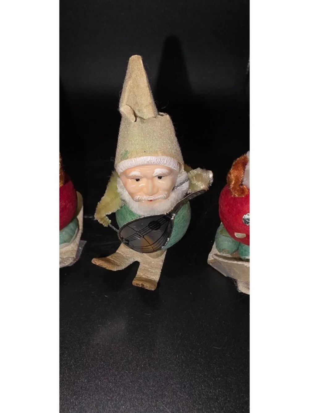 Vintage Pixie Gnome Musician Skiers Christmas Decor Made in Japan